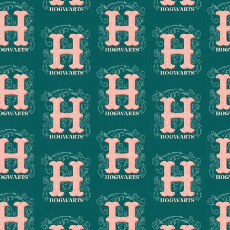 Harry Potter Stand Together: Green Illustrated Hogwarts (1/4 Yard)