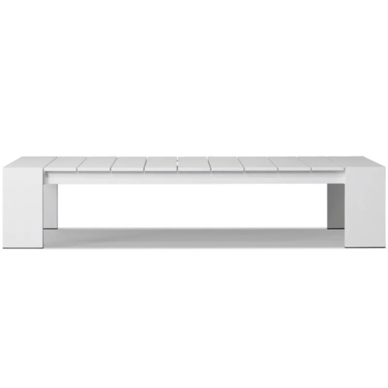 Hayman Coffee Table - Aluminum White, 56"W x 31.5"D x 11.8"H