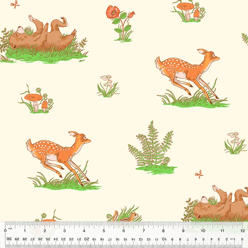 Heather Ross FORESTBURGH: Beargrass-Ivory (1/4 Yard)