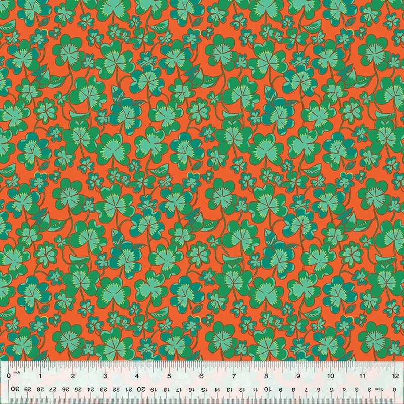 Heather Ross FORESTBURGH: Clover-Rust (1/4 Yard)