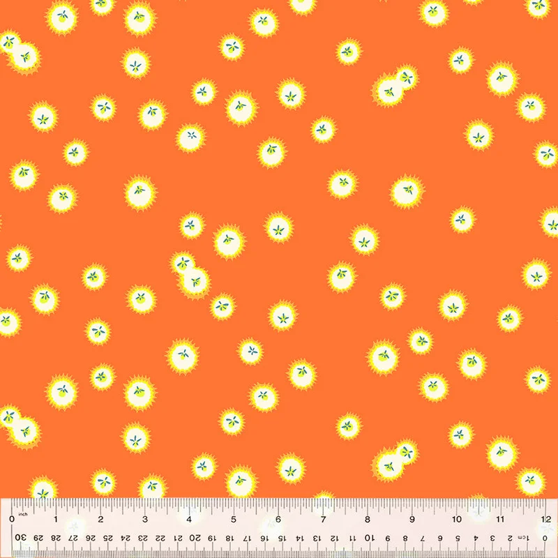 Heather Ross FORESTBURGH: Firefly-Orange (1/4 Yard)
