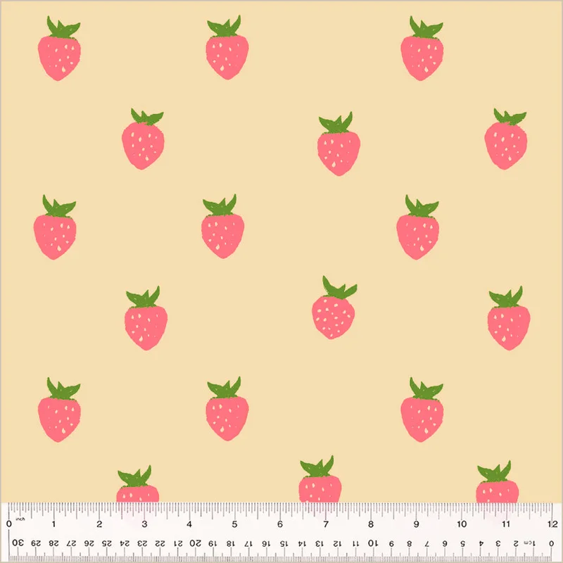 Heather Ross Meadows: Berry 108"-Ecru (1/4 Yard)