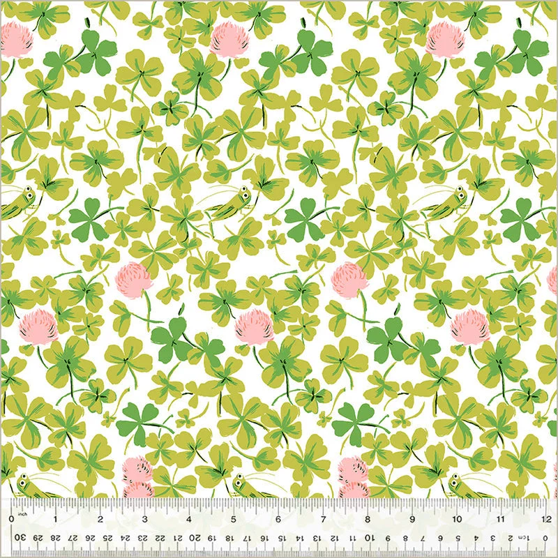 Heather Ross STUDIO EDIT: Cricket Clover-Pink (1/4 Yard)