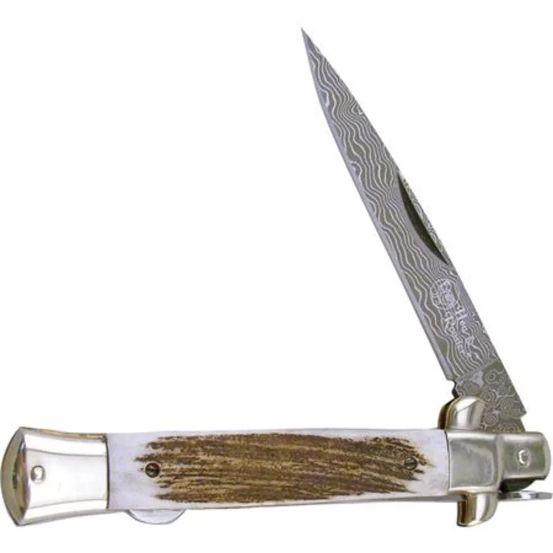 Hen & Rooster Stiletto Kris Stag Damascus