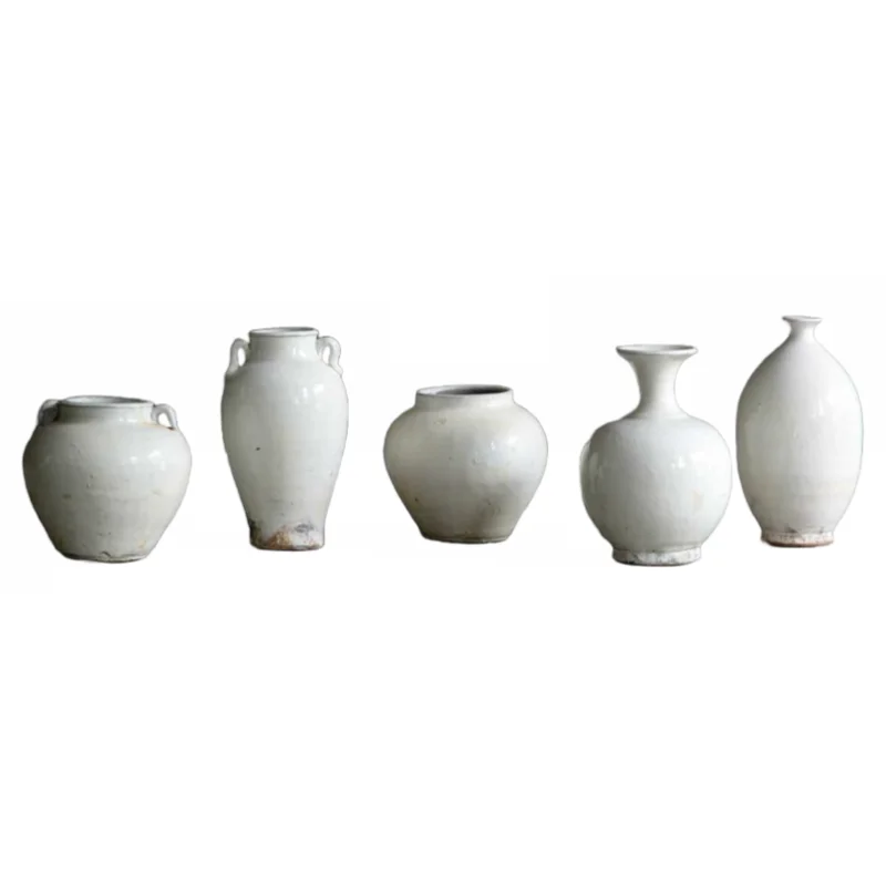 Henan Aged White Vases, 5 Styles, Sold Individually