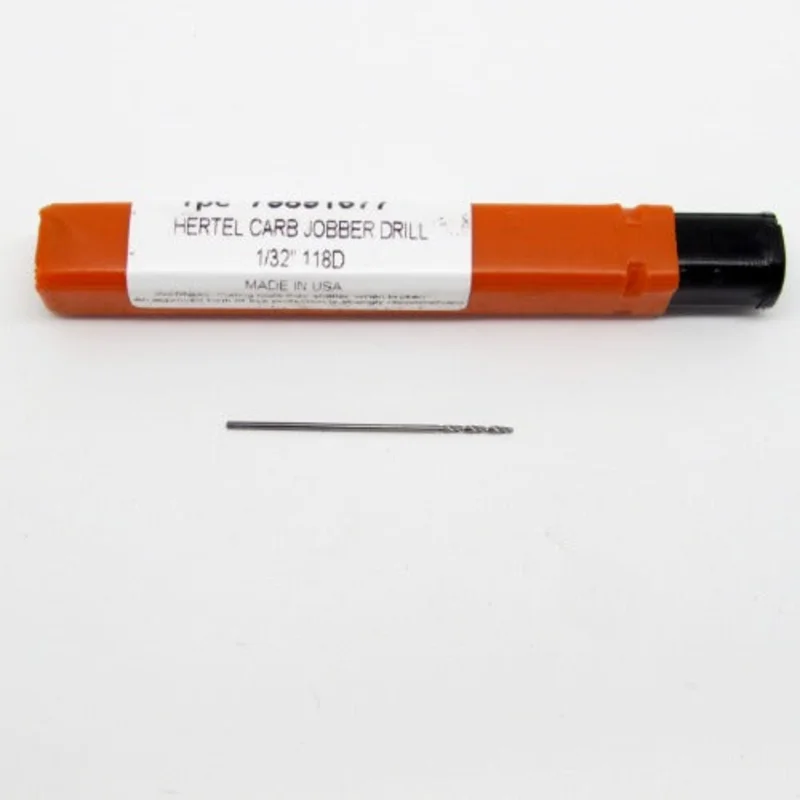 Hertel 1/32 Inch, 118 Degree Point Angle, Bright Finish, Solid Carbide 79891677 DA11-2-79891677