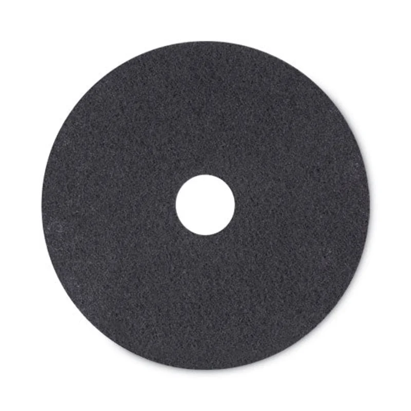 High Performance Stripping Floor Pads, 20" Diameter, Black, 5/carton