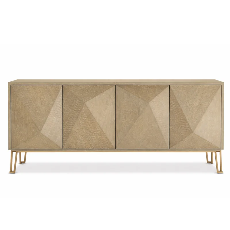 Highland Sideboard - Washed Oak Veneer, 71.26" W x 18.11" D x 32.48"H