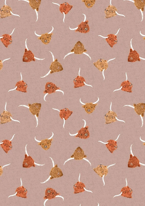 HIGHLANDS: Highland Cows-Light Brown (1/4 Yard)