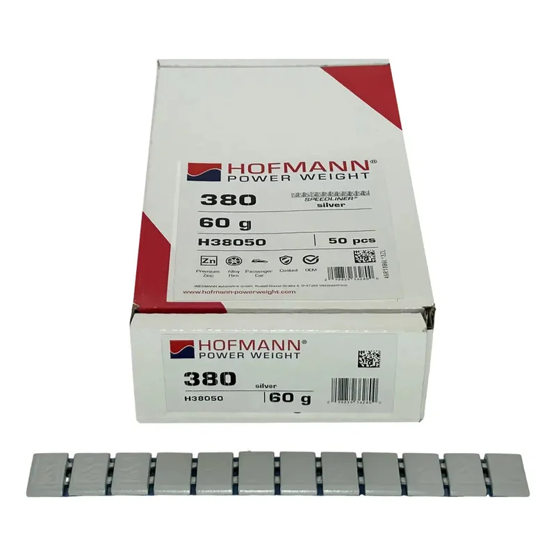 Hofmann Type 380 Gray Adhesive Wheel Weight, Zinc, 5gm / 600 pcs - H38050