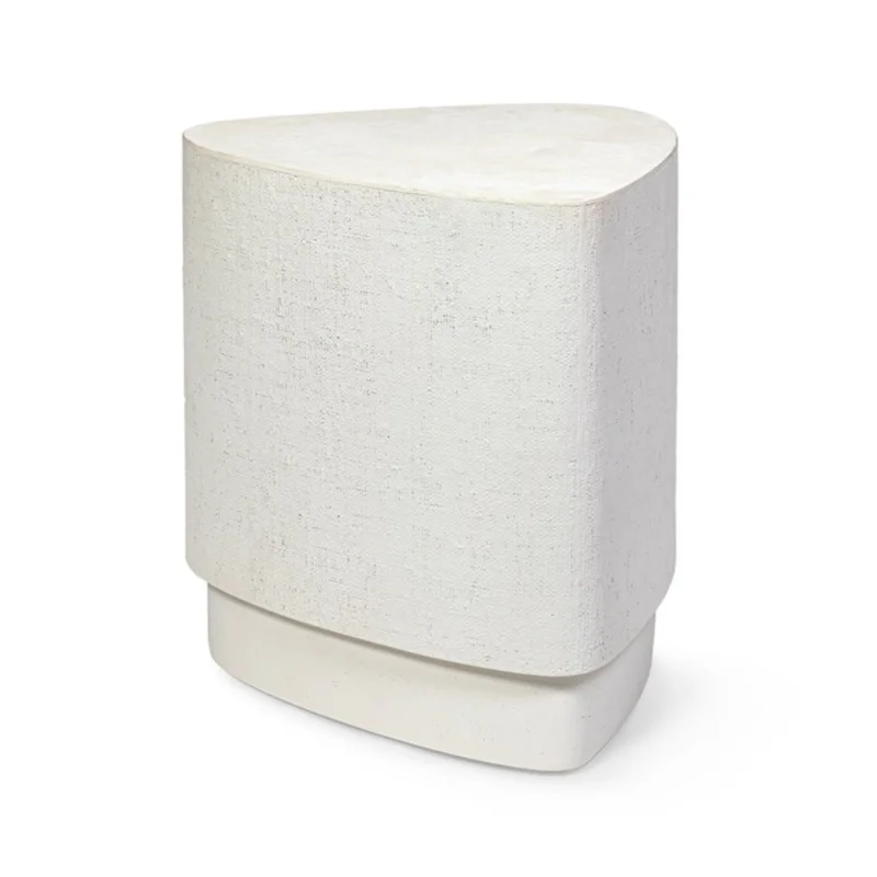 Holland Outdoor Side Table, White, 19.25"W X 18.75"D X 22"H