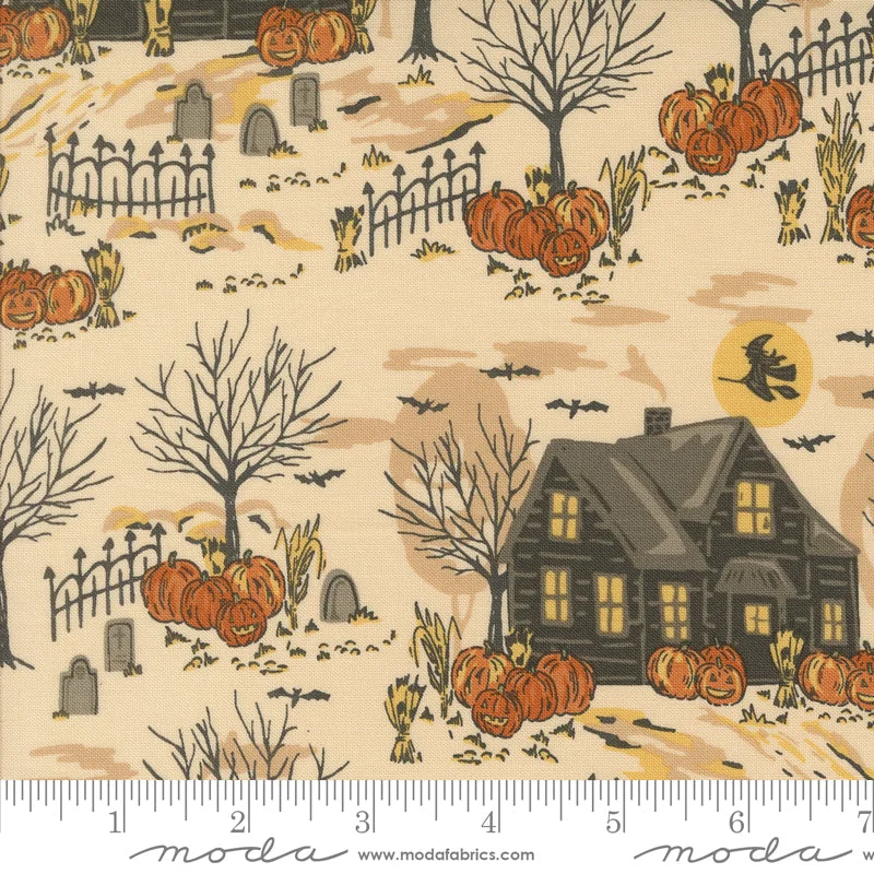 HOME SWEET HAUNT: Haunted Forest-Bone (1/4 Yard)