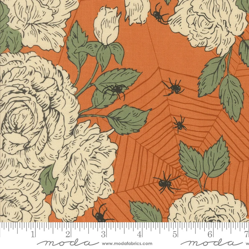 HOME SWEET HAUNT: Haunted Roses-Pumpkin (1/4 Yard)
