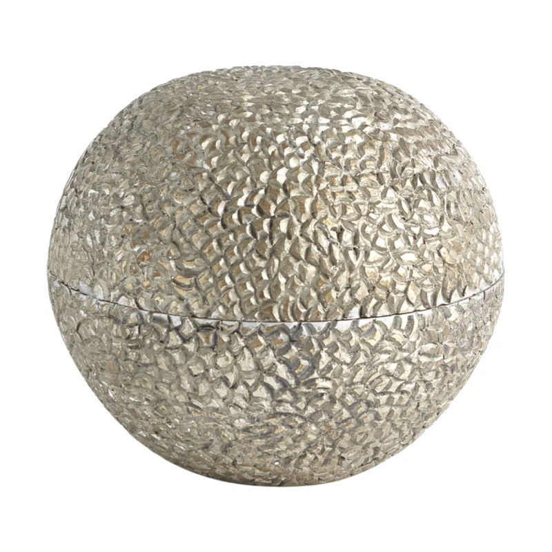 Horse Apple Box, Antique Silver, Large