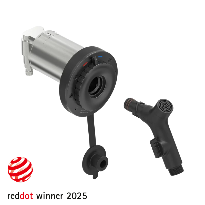 Hot+Cold Hydrant with 1/2" PEX Expansion 90 Elbow Inlet - Matte Black Stainless