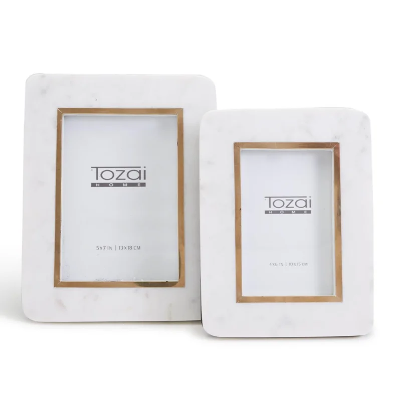 Hoxton White Marble Photo Frame, 2 Sizes