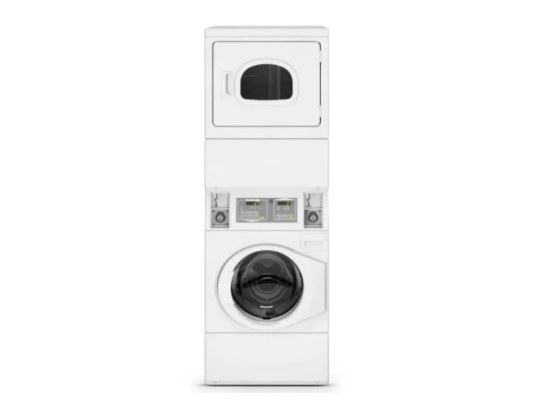 Huebsch - 3.42 cu. Ft Washer & 7.0 cu. Ft Dryer Laundry Stacker in White - HTENXASP285CW01 White