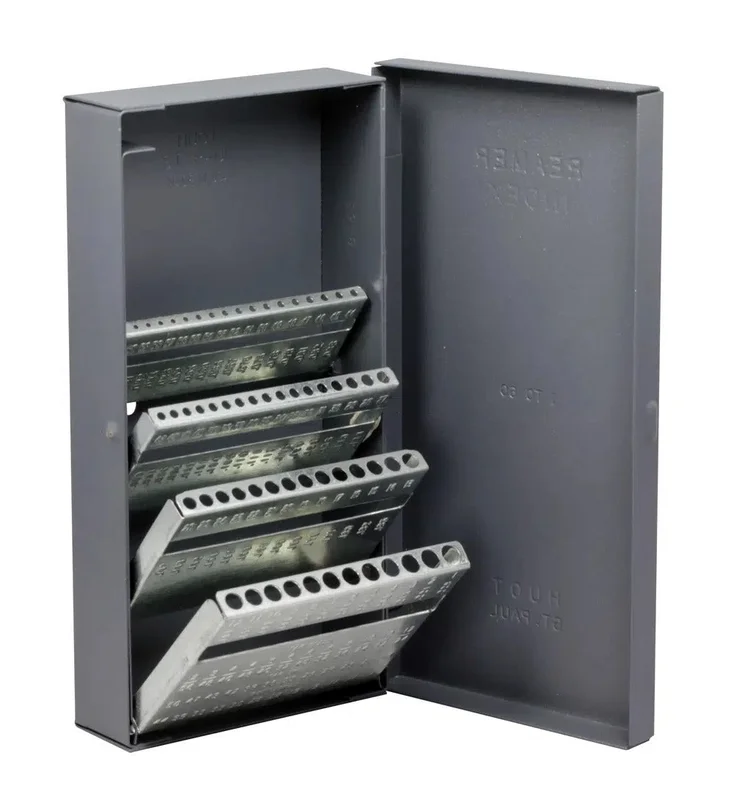 HUOT Steel Box 1/16" to 1/2" by 64ths Reamers Cutting Tool Index, Fractional, 0001-2050