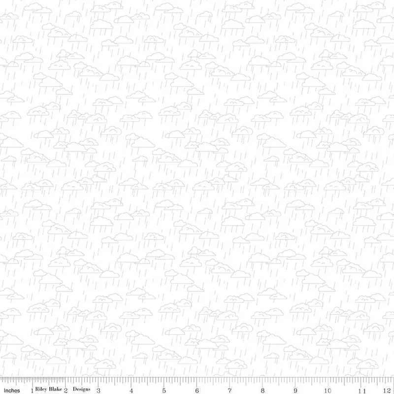 Hush Hush 5: When Skies are Gray-White/Gray (1/4 Yard)