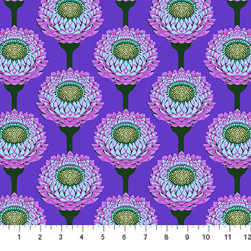 ICONIC: Strawflower-Periwinkle (1/4 Yard)