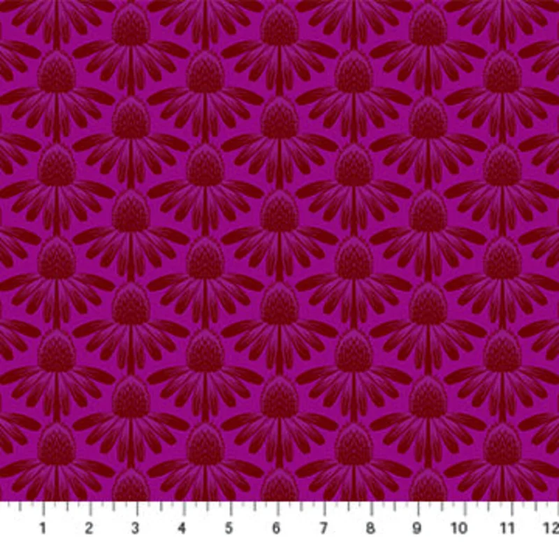 INDELIBLE: Coneflower-Magenta (1/4 Yard)