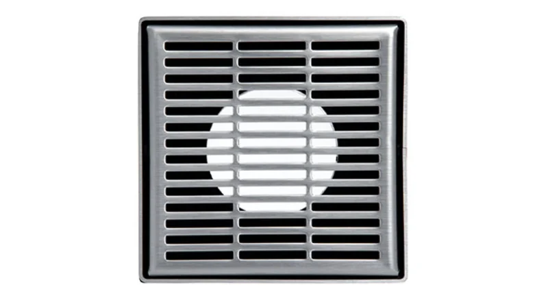 Infinity Drain - 4" x 4" Square Center Drain - LND 4 Slotted Pro Series Drain (Complete Kit)