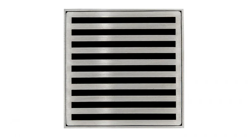 Infinity Drain - 4" x 4" Square Center Drain - ND 4 Lines Series Drain (Complete Kit)