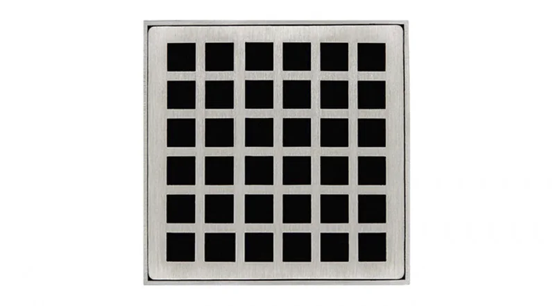 Infinity Drain - 4" x 4" Square Center Drain - QD 4 Squares Series Drain (Complete Kit)