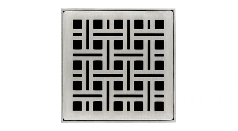 Infinity Drain - 4" x 4" Square Center Drain - VD 4 Weave Series Drain (Complete Kit)