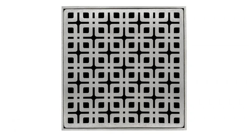 Infinity Drain - 5" x 5" Square Center Drain - KD 5 Link Series Drain (Complete Kit)