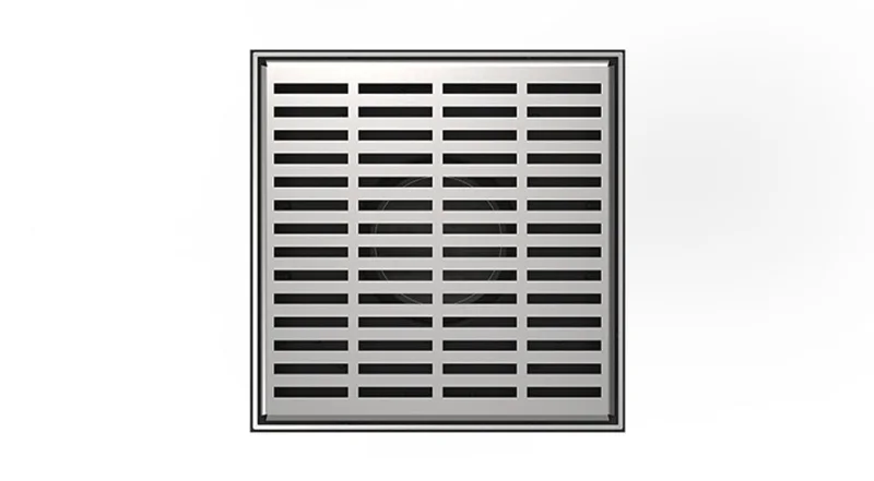 Infinity Drain - 5" x 5" Square Center Drain - LND 5 Slotted Pro Series Drain (Complete Kit)