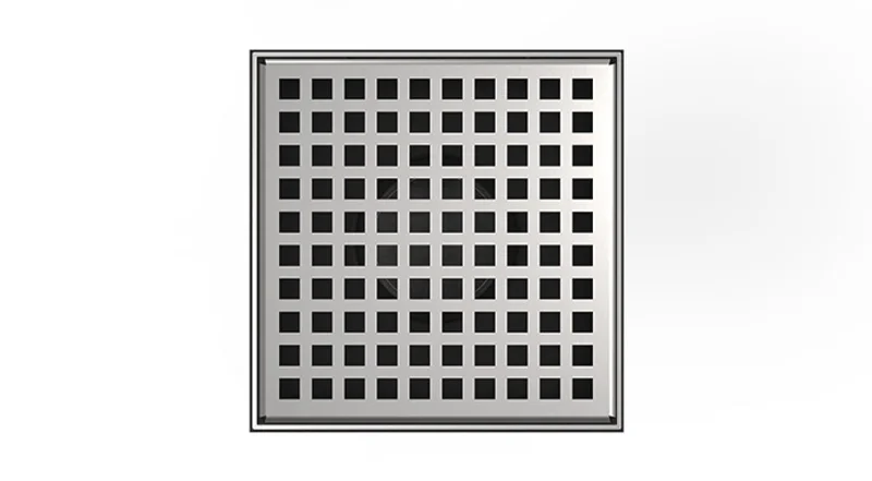 Infinity Drain - 5" x 5" Square Center Drain - LQD 5 Squares Pro Series Drain (Complete Kit)