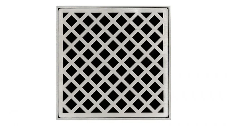 Infinity Drain - 5" x 5" Square Center Drain - XD 5 Criss Cross Series Drain (Complete Kit)