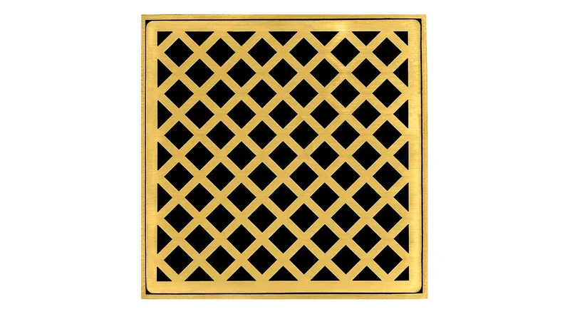 Infinity Drain - 5" x 5" Square Center Drain - XD 5 High Flow Criss Cross Series Drain (Complete Kit)