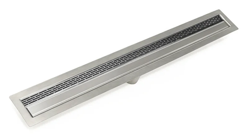 Infinity Drain - Fixed Flange Stainless Channel - FFLT 38 Offset Slotted Linear Drain