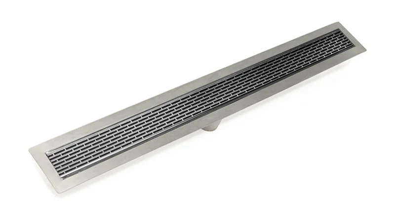 Infinity Drain - Fixed Flange Stainless Channel - FFLT 65 Slotted Linear Drain