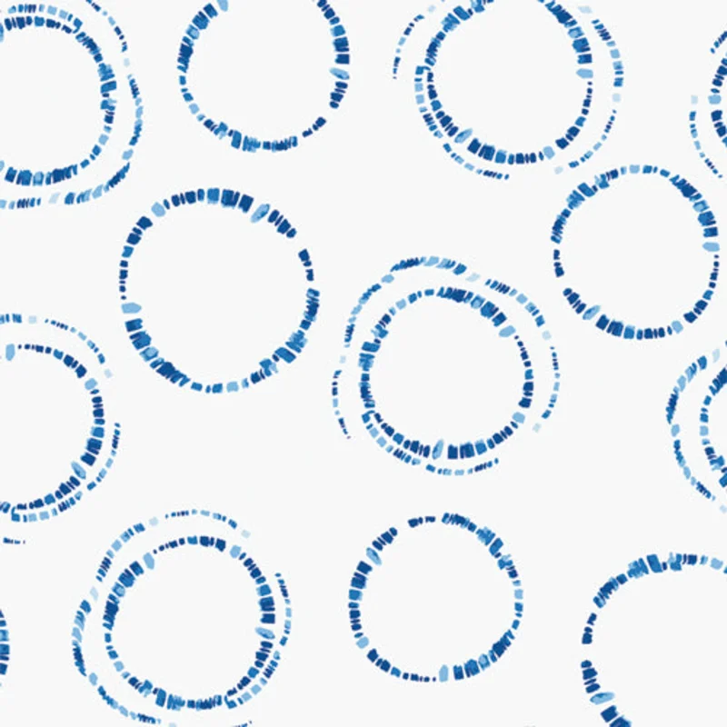 InkPerfect: Indigo Edition- Round Markings Hikari in Linen Blend (1/4 Yard)