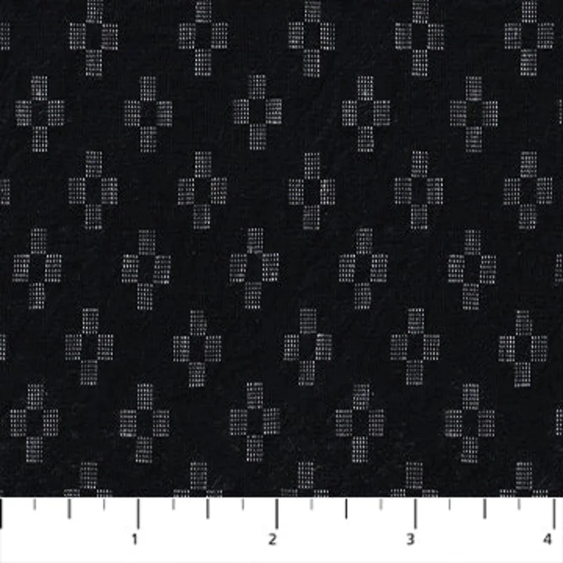 INTERVALS: Floral-Black (1/4 Yard)