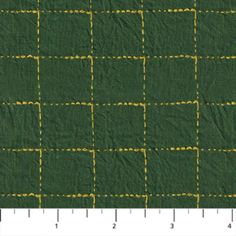 INTERVALS: Large Check-Green (1/4 Yard)