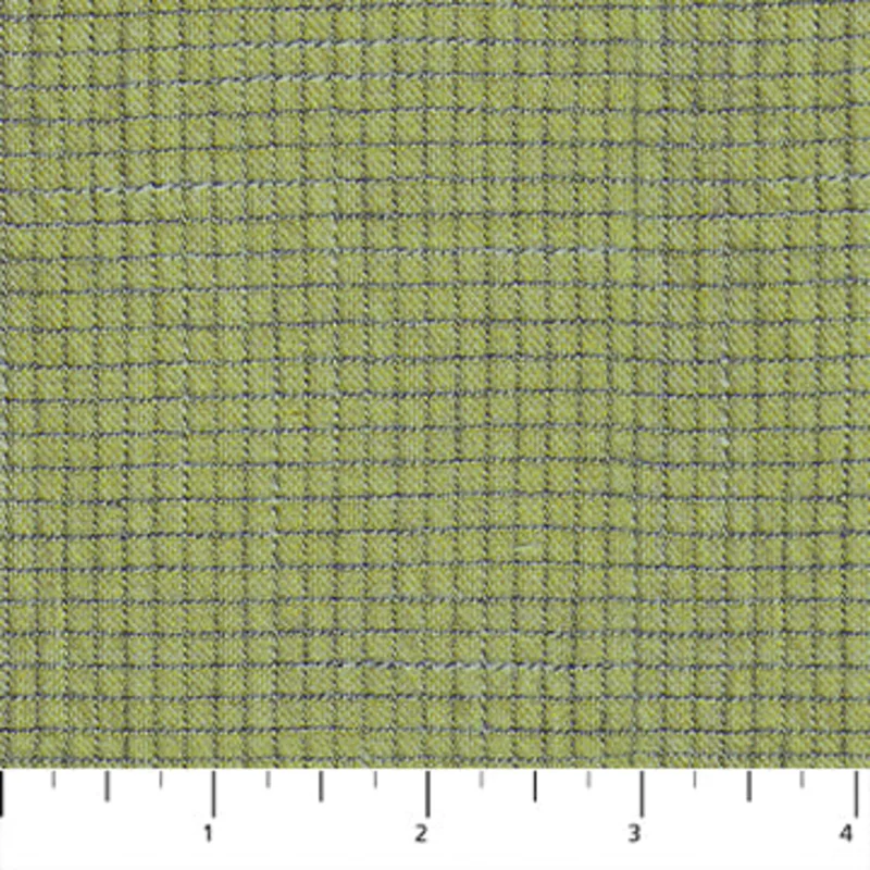 INTERVALS: Small Check-Lime (1/4 Yard)