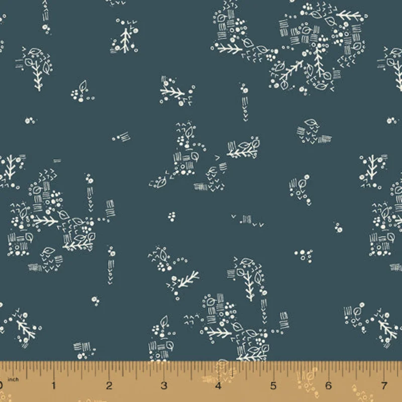 JAYE BIRD: Little Doodles-Petrol (1/4 Yard)