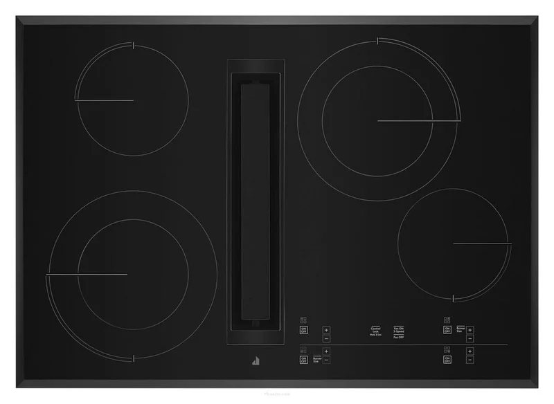 Jennair - 30.9 inch wide Downdraft Cooktop in Black - JED4430KB Black