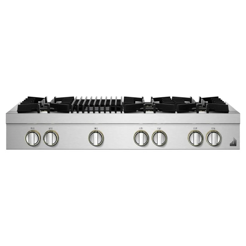 Jennair - 47.9 inch wide Gas Cooktop in Stainless - JGCP648HL Stainless