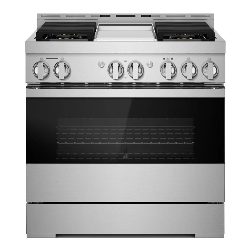 Jennair - 5.1 cu. ft Dual Fuel Range in Black - JDRP536HM Black