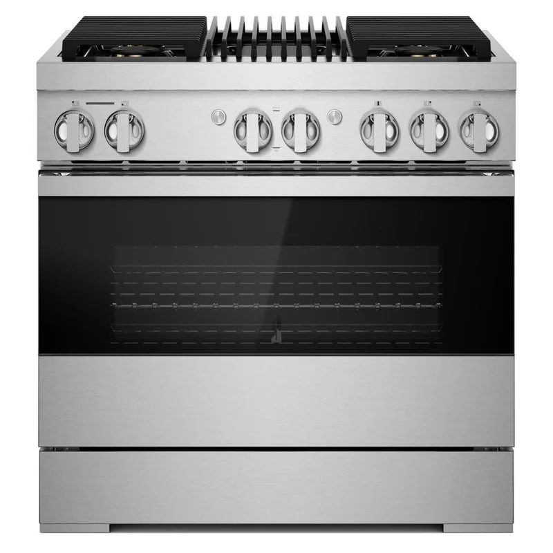 Jennair - 5.1 cu. ft Dual Fuel Range in Black - JDRP636HM Black