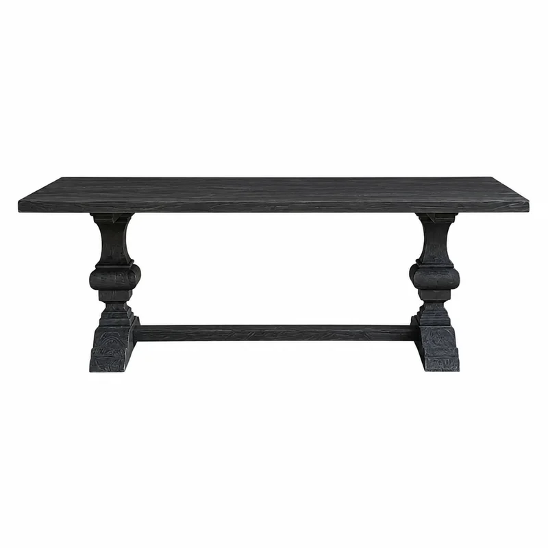 K Base Dining Table - 2 Finish Options, 84"L x 43"W Charcoal