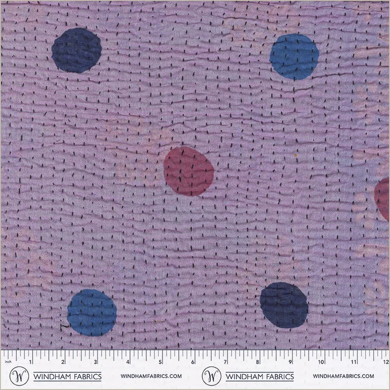 KANTHA: Dot-Lavender/Cyan (1/4 Yard)