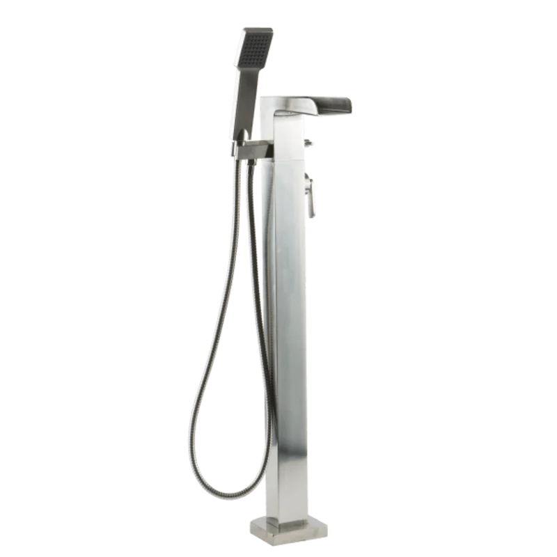 Kascade Transitional Floor Mount Tub Filler Trim Kit with Hand Shower