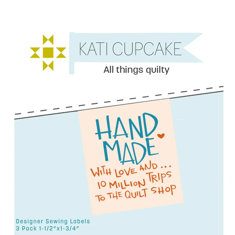 Kati Cupcake Quilt Labels: 10 Million Trips-White
