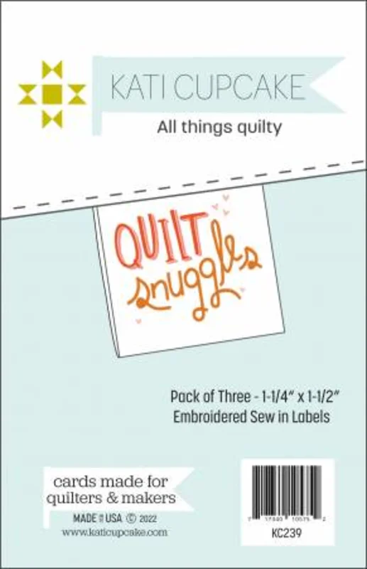 Kati Cupcake Quilt Labels: Quilt Snuggles-White